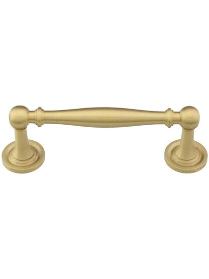 Rhode Cabinet Pull - 3 7/8 inch Center-to-Center in Satin Brass.